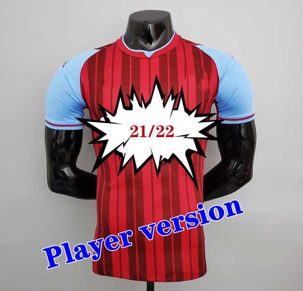 

player version soccer jerseys 21 22 grealish wesley vill mcginn buendia el ghazi watkins kodja traore 2021 2022 football shirt men + kids ki, Black;yellow