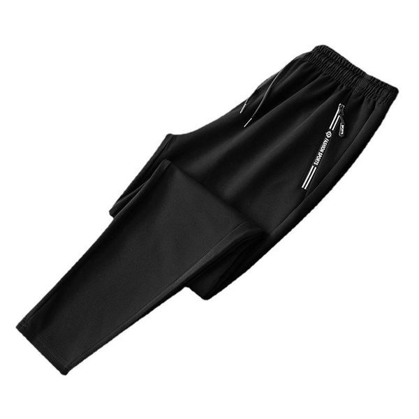 

running pants autumn style men's sports pure cotton stretch trousers loose breathable casual thin joggers men, Black;blue
