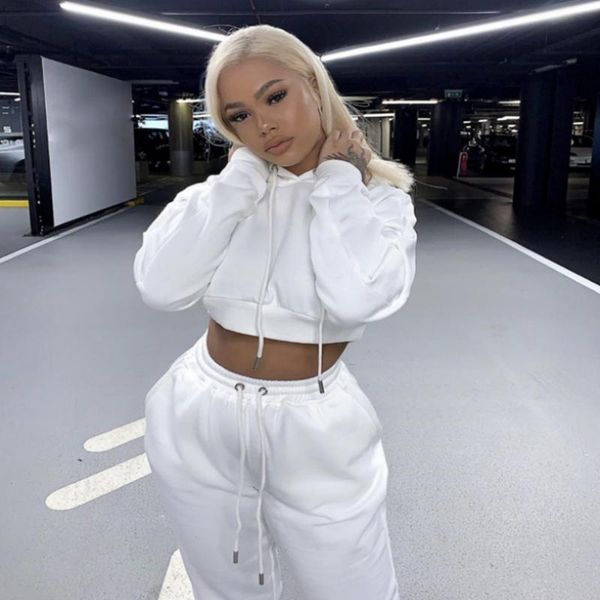 

women's hoodies & sweatshirts sets womens outfits sport 2 piece casual tracksuit sweatshirt+sweatpants jogger pants 2021 fashion winter, Black