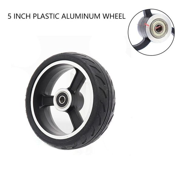 

motorcycle wheels & tires 5 inch 5x2 solid aluminum wheel for electric scooter tire rubber and hub