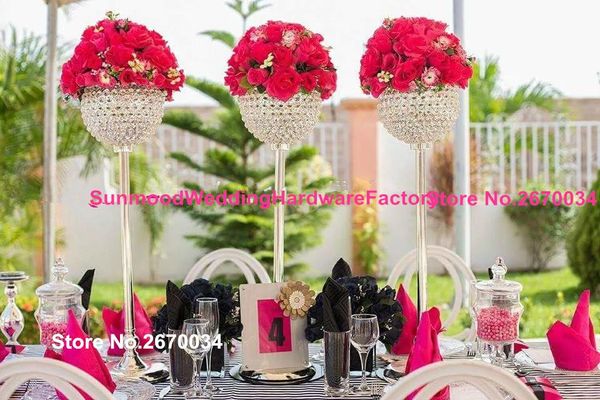 

party decoration unique wedding flower stand crystal and metal denterpiece for