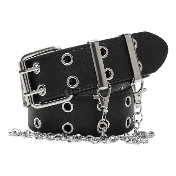 

belts style punk coffee black color matching belt chain female jeans fashion wild personality decorative, Black;brown