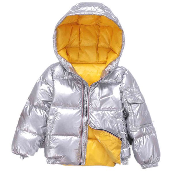 

coat children jacket down winter new fashion ladies boys and girls kids baby silver thick clothing trend, Black
