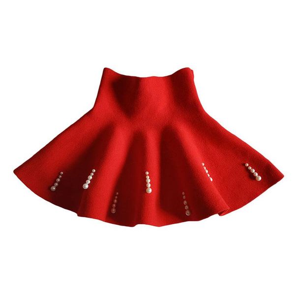 

skirts 2021 fall winter girls clothes casual knit mini pleated skirt pearls princess tutu girl 2-14 years kid, Blue