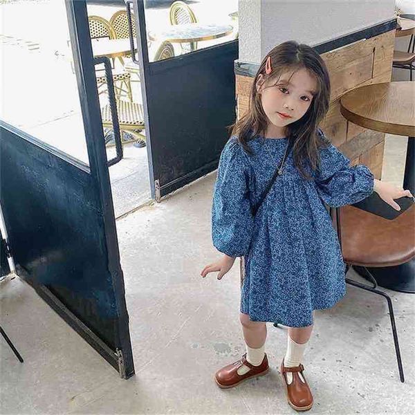

spring arrival girls fashion floral derss kids long sleeve dress clothes 210528, Red;yellow