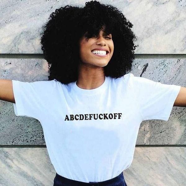 

women's t-shirt abcdef funny women fashion simple style cotton casual grunge tumblr hipster young street gothic girl gift tees party to, White