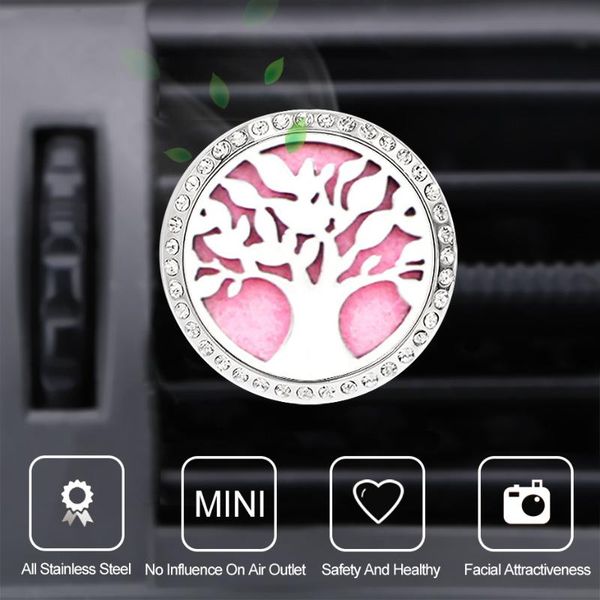 

car air freshener fragrance for auto stainless steel with crystal interior decoration solid perfume vent clip