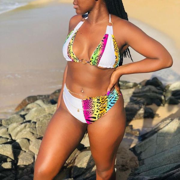 

women's swimwear women 2021 bikini fashion print set two piece high waist swimsuit bathing suit beach wear tankinis, White;black