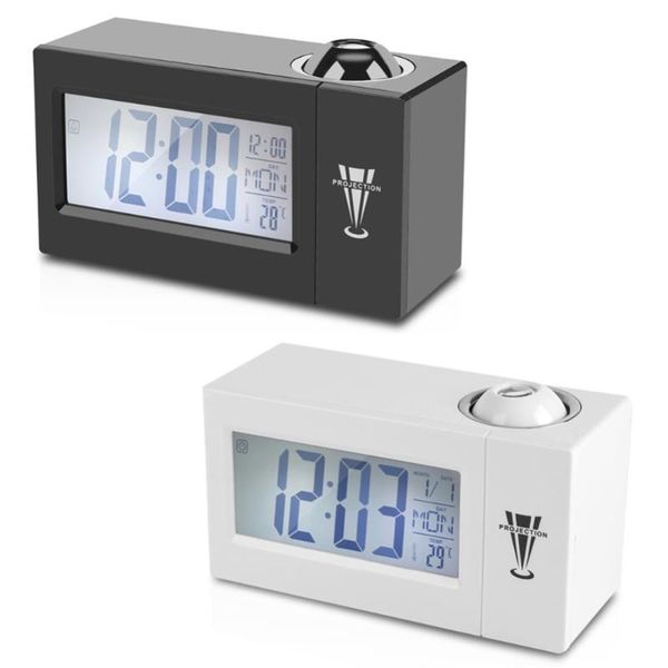 

other clocks & accessories lcd screen digital led projection alarm clock calendar temperature humidity wake up snooze function table desk ni