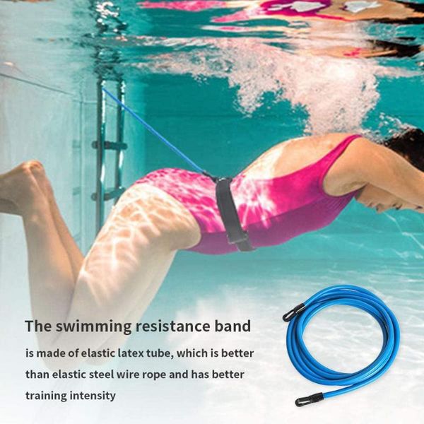 

pool & accessories 4m piscina elastic resistance rope for swim training adjustable swimming belt exerciser latex tubes various specification