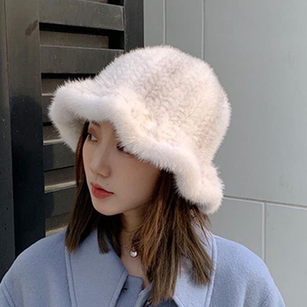 

wide brim hats zdfurs*ms hat basin of warm winter fashion weaving fisherman cap show face neap tide, Blue;gray