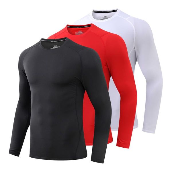 

running jerseys men's long sleeve t shirt compression fitness sport gym training shirts t-shirt quick drying tight sports, Black;blue