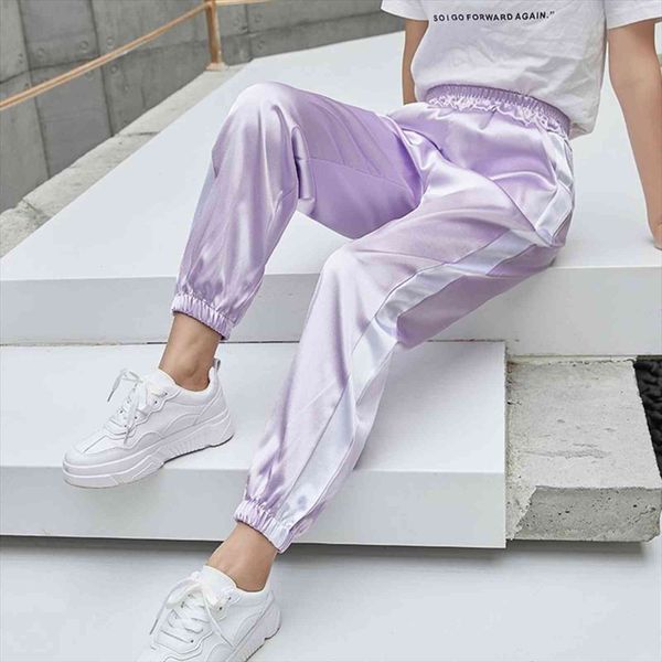 

striped jogger haren long leisure women pants bottoms summer spring clothes sweatpants sportswear trousers, Black;white