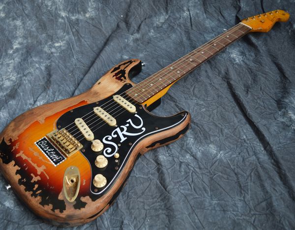 

old custom srv st electric guitar body alder pickup sss glod hardware