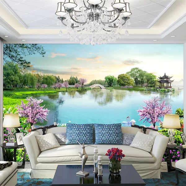 

beautiful lake water murals wallpapers 3d nature landscape wall painting wall decor
