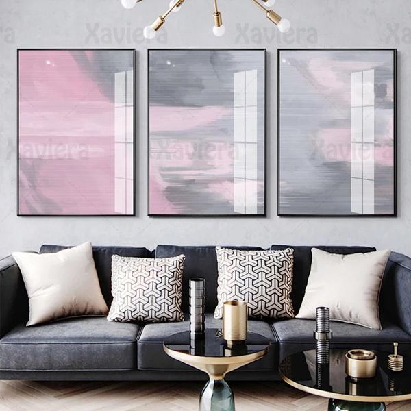 

paintings abstract art painting gray pink color nordic posters and prints modern wall pictures living room dining home decoration