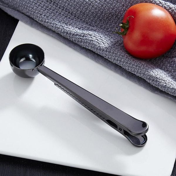 

coffee spoon with long handle and clip for kitchen spoons liquid powder milk supply seasoning good sealing measuring t8o7
