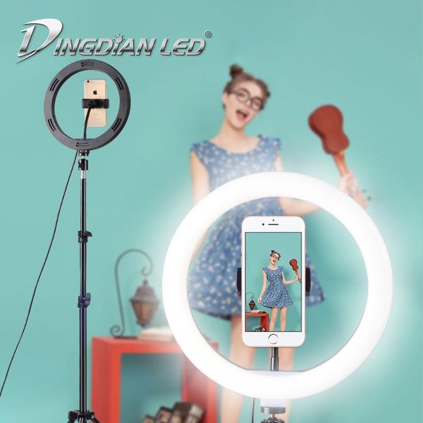

pography lighting 10 inch led selfie ring light usb lamp dimmable video makeup camera po lights for live portable lanterns