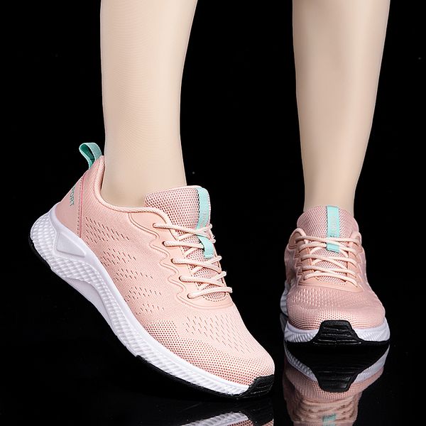

Womens Lightweight Vulcanized Shoes 2021 New Style Mesh Fly Weave Breathable Casual Flat Wear Resisting Antislip Tenis Feminino, Black