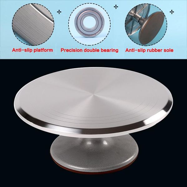 

inch 12 cake turntable set professional tray wiping table birthday tool smooth and silent sturdy durable baking & pastry tools
