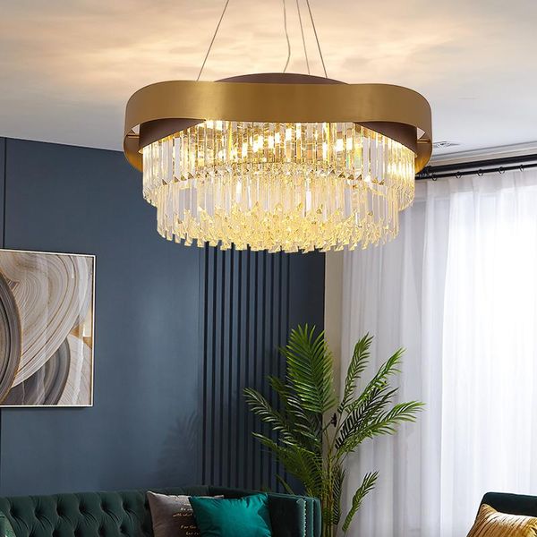 

pendant lamps stainless steel crystal chandelier postmodern minimalist creative personality designer dining room bedroom lamp