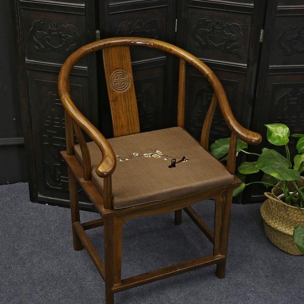 

cushion/decorative pillow 50x45x4cm/50x40x4cm classical chinese grey/brown embroidered seat cushion cotton linen sofa dining chair mat