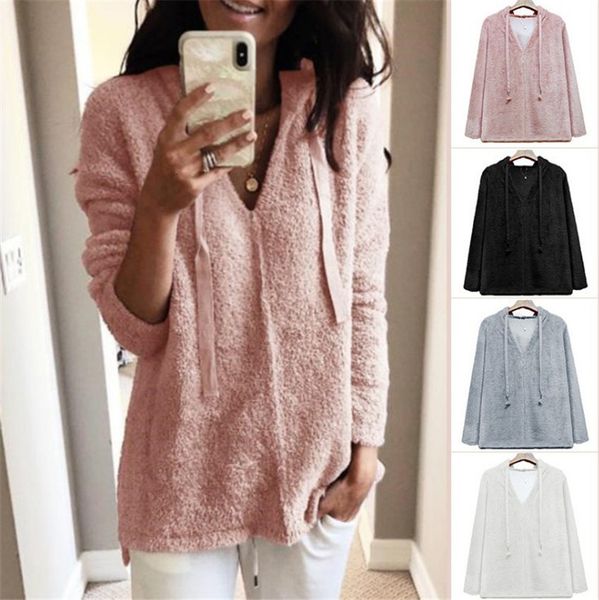 

women's & womens designer sweatshirt winter autumn pullover hooded long sleeve woman sweatshirts casual plus size ladies solid color ho, Black