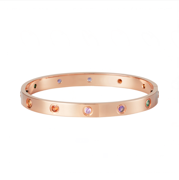 

bangle 18k gold diamond bracelet for ladies and men fashion, Black