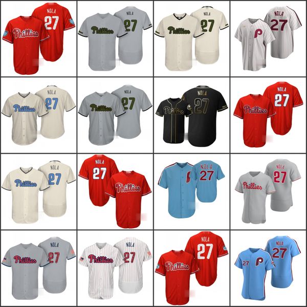 

philadelphia phillies men 27 aaron nola women youthjerseys, Black;red