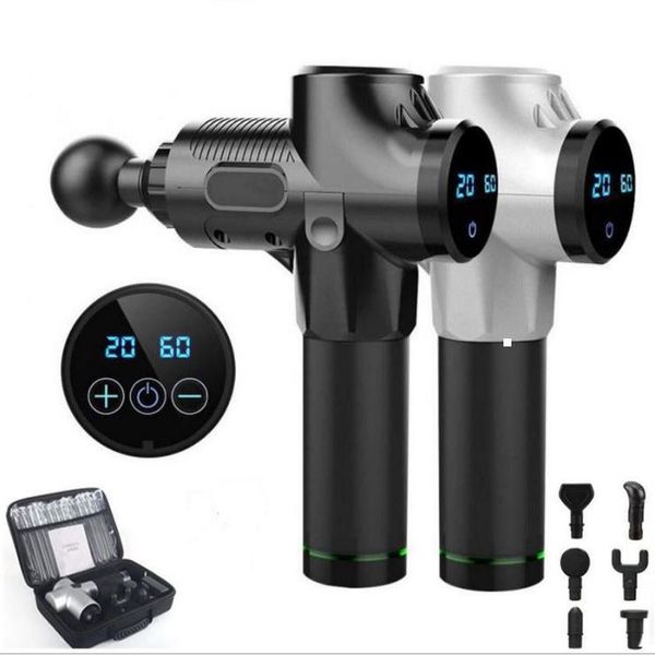 

massage gun deep tissue percussion muscle massager for pain relief lcd touch display fascia gun electric body neck massager