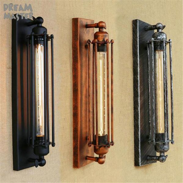 

wall lamps loft industrial iron rust retro vintage e27 edison bulb sconces light for living room bedroom lamp