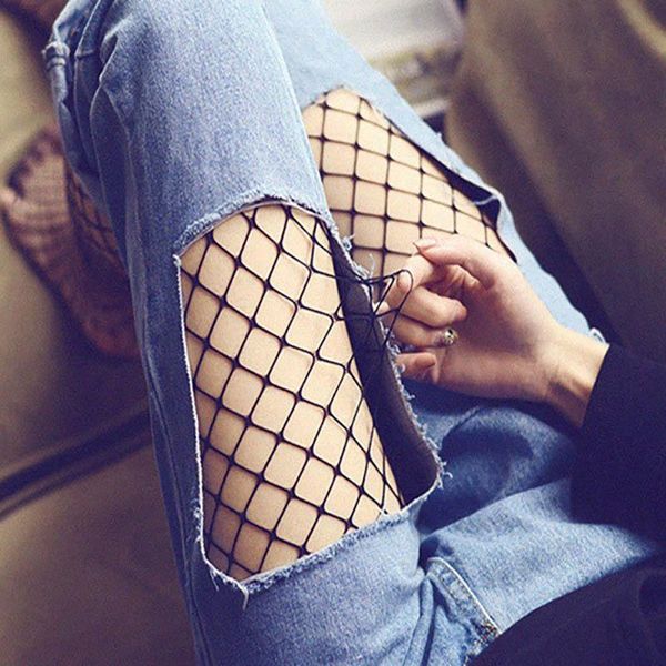 

socks & hosiery hollow out fishnet stockings nylon black 1pair club party pantyhose s//l mesh tights stocking, Black;white