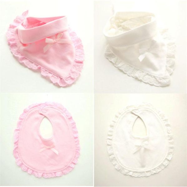 

bibs & burp cloths style baby lace cotton soft breathable bandana cute pink babero girls snap button princess infant care