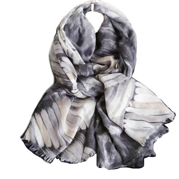 

scarves 2021 women cotton ombre shimmer scarf shawls long soft hijab wrap 5 color wholesale 10pcs/lot, Blue;gray