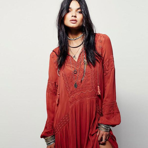 

casual dresses plus size 2021 summer autumn ladies long sleeve linen dress ethnic embroidery hippie boho people maxi robe vestido, Black;gray