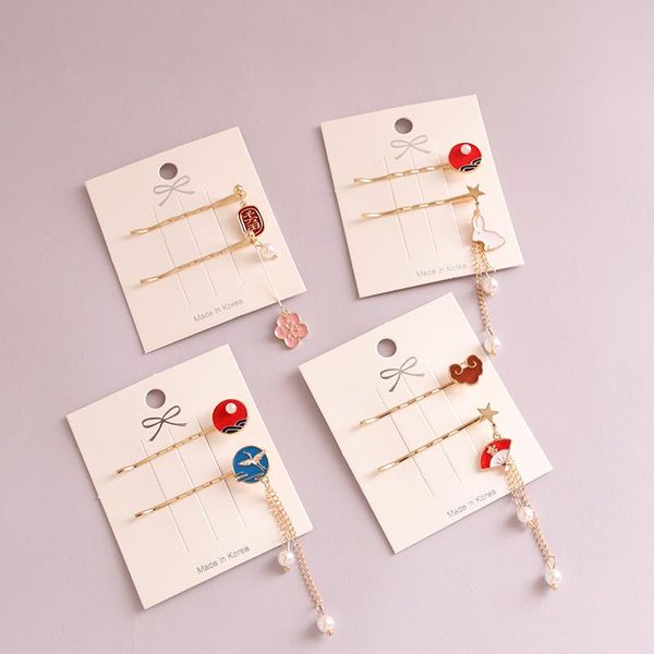 

hair accessories japanese styles headdre sakura hairpin barrettesins lovely soft girl tassel pendant side clip schoolgirl children, Slivery;white