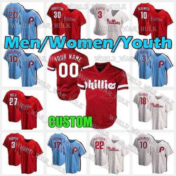

philadelphia custom phillies jersey 20 mike schmidt 3 bryce 10 jt realmuto harper 14 pete rose baseball 22 mccutchen aaron nola andrew, Black