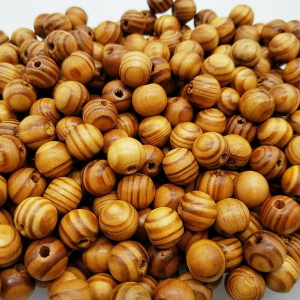 

other 6/8/10/12/16/18mm diy natural wood beads loose round pine wooden stripe spacer bracelet necklace jewelry making