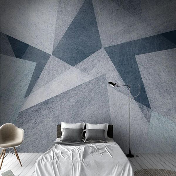 

wallpapers custom murals modern creative art geometric grey blue po wallpaper for bedroom living room sofa backrgound wall covering 3d