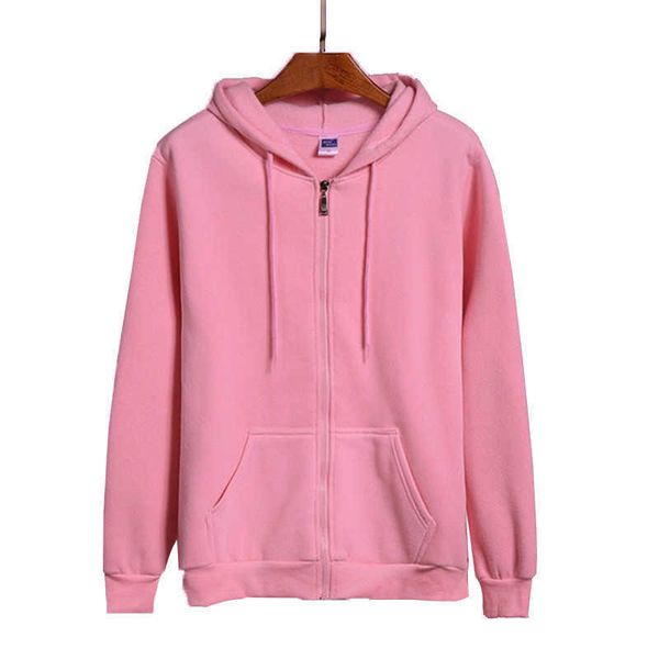 Alta Qualidade Nova Rosa / Preto / Cinza / Vermelho Hip Hop Street Sweat Skate Masculino / Feminino Pulôver Hoodie Zipper Hoodie Y0804