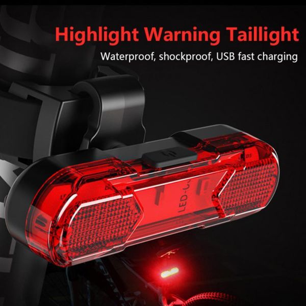 

bicycle led bike lights mtb rear/front set headlight usb rechargeable waterproof and shockproof warning taillights