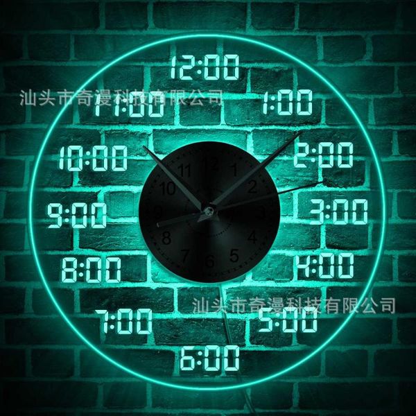 

wall clocks digital numbers clock with led backlight minimalist designed hanging acrylic lighting watch night decor