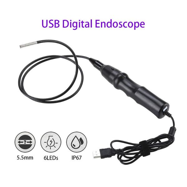 

cameras 5.5mm waterproof endoscope usb wire snake tube inspection borescope 6pcs adjustable led camera