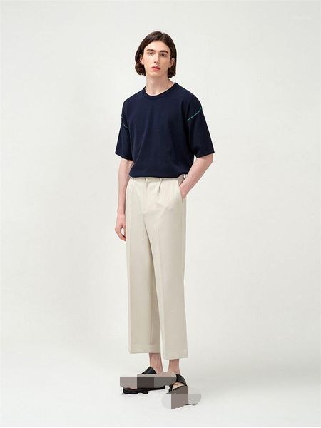 

men's pants large size casual loose simple black and white straight