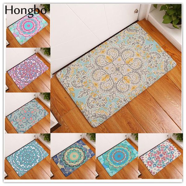 

carpets hongbo mandala pattern mats floral printed carpet mat non-slip doormat for kitchen bathroom toilet flannel home decoration