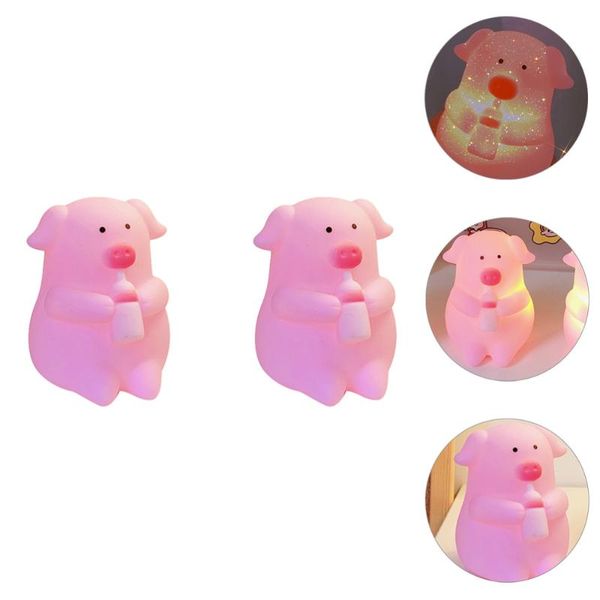 

night lights 2pcs mini piggy shape lamp decorative light bedroom table lamps