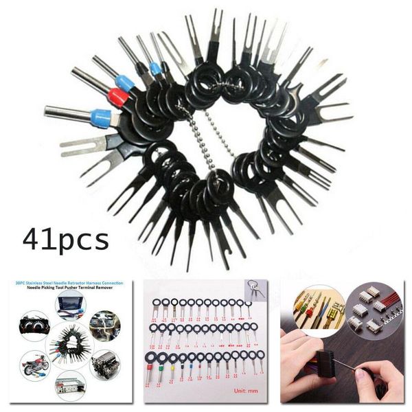 

automotive repair kits drop 41pcs car terminal removal kit pin extractor wiring crimp connector puller professional tools