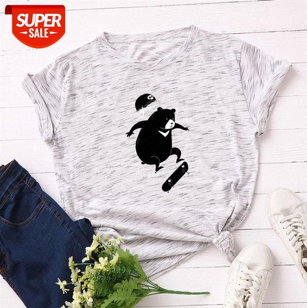 

women's loose round neck short-sleeved cotton t-shirt #x67m, White