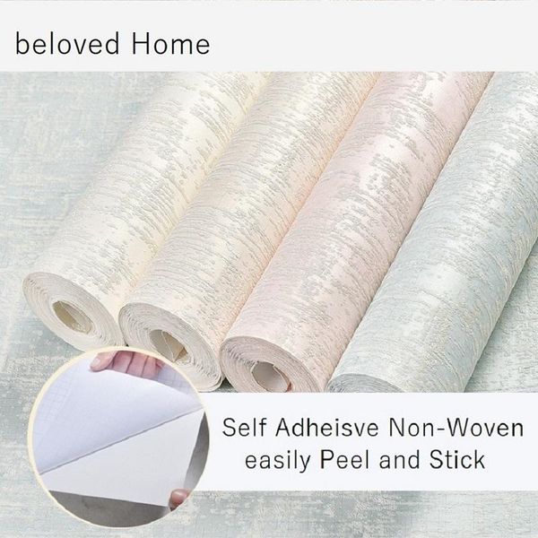 

wallpapers 6m waterproof membrane non-woven self adhesive for bedroom living room home improvement solid color 3d wall stickers