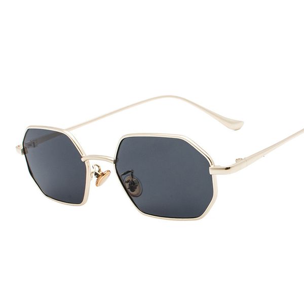 

sunglasses 2021 retro polygon sunglasses men women luxury yellow black lens square sun glasses vintage small mirror color a519, White;black